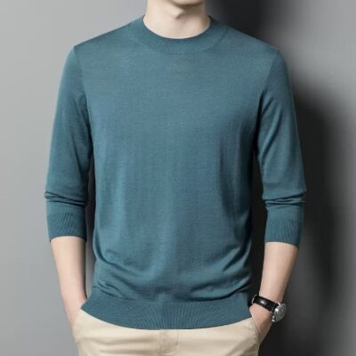 Áo len nam mùa đông 2022 mùa thu đông mới cao cấp thương hiệu áo len công sở nam dệt kim đáy áo sơ mi