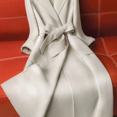 Áo khoác len cashmere nguyên chất 2 mặt cao cấp cho nữ 100% len nguyên chất dài trung bình mùa thu và mùa đông áo khoác len dày