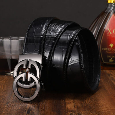 Thắt Lưng Nam Khóa Tự Động Họa Tiết Bụng Cá Sấu Thời Trang Công Sở Thắt Lưng Da Đa Năng Thắt Lưng Quần Nam Phân Phối Sỉ