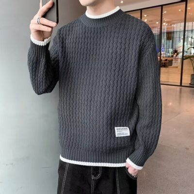 Áo len dày mùa thu đông nam phiên bản Hàn Quốc theo xu hướng rộng hàng dệt kim Nhật Bản mùa đông áo khoác lười phong cách Hồng Kông