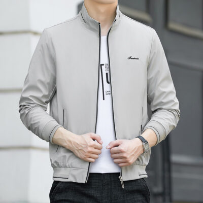 Mùa Xuân Và Mùa Thu Áo Khoác Nam Rời Size Lớn Áo Khoác Nam Cổ Baita Áo Khoác Mỏng Phần Đầu Thu Đông Plus Lông Cừu Ấm Áp