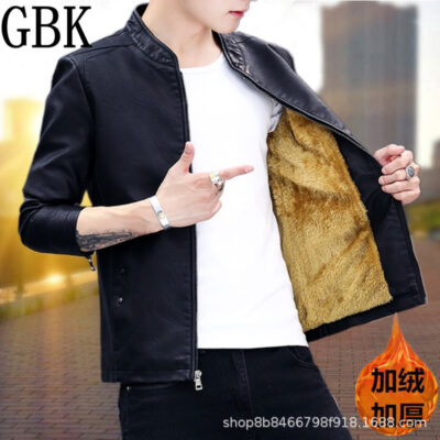 Áo khoác bảo hộ lao động nam xu hướng thời trang hàng đầu mùa xuân và mùa thu mới 2023 cộng với nhung mềm áo khoác da nam mẫu