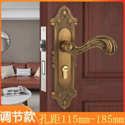 Khóa cửa trong nhà Khóa cửa phòng lỗ khóa điều chỉnh khoảng cách Khóa cửa gỗ tay nắm đa năng Khóa cửa tay nắm khóa kiểu châu Âu không cần thay lỗ
