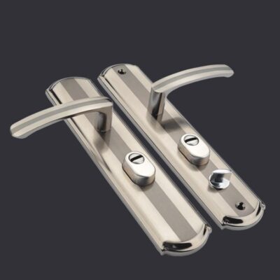 Tay nắm cửa tay nắm cửa chống trộm đa năng Khóa cửa kiểu cũ với bảng điều khiển dày tay cầm chắc chắn