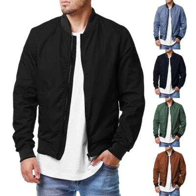 Châu Âu và Mỹ mới áo khoác bomber nam xuân thu xuyên biên giới thường triều Plus size nam dây kéo áo khoác nam 5XL
