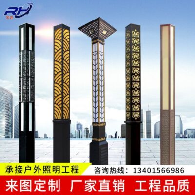 đèn led sân vườn đèn cảnh quan năng lượng mặt trời ngoài trời hình vuông chống nước bán buôn đèn kiểu Trung Quốc mới đèn led sân vườn đèn đường