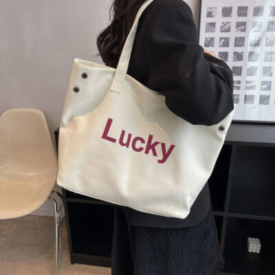 Cặp xách tay nữ phiên bản Hàn Quốc chữ đi làm chuyên nghiệp Túi vải bố cỡ lớn 1 vai Túi vải bố nữ dung tích lớn
