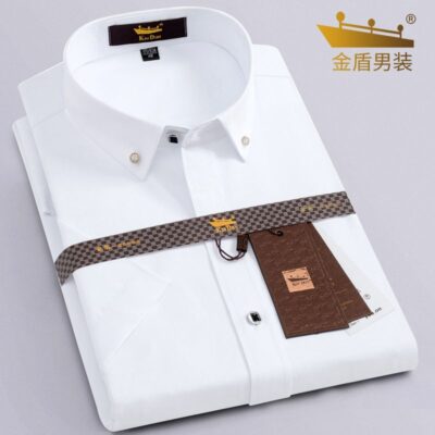 Áo Sơ Mi Nam Ngắn Tay KIN DON / Jindun, Phiên Bản Hàn Quốc, Váy Công Sở Ôm, Mỏng Màu Trắng, Áo Sơ Mi Có Đáy Thường Ngày