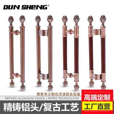 Bán buôn cổ xử lý khách sạn sang trọng Châu Âu cửa KTV Tay nắm cửa bằng gỗ bằng đồng thép không gỉ Tay nắm cửa kính