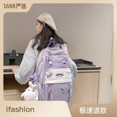 Cặp đi học nữ phiên bản Hàn Quốc Harajuku ulzzang sức chứa lớn ins gió cô gái dễ thương học sinh trung học ba lô học sinh trung học cơ sở