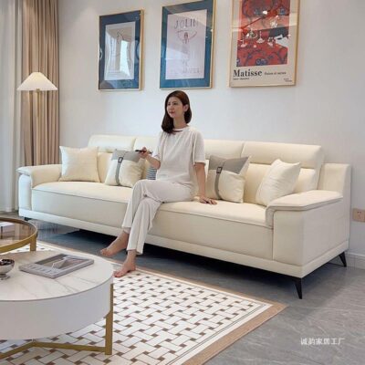 Phòng khách kết hợp sofa vải căn hộ lớn nhỏ  sofa vải phong cách Ý nhẹ nhàng sang trọng hàng thẳng ghế trường kỷ lưới đỏ phong cách