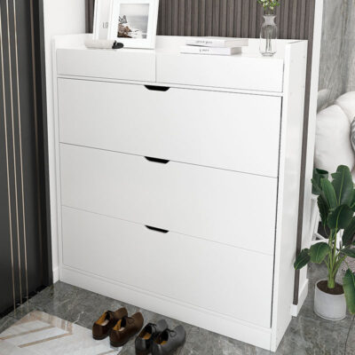 Tủ giày có cửa đổ nhà dung tích lớn mỏng 17 cánh cửa sảnh tủ màu gỗ chắc chắn nhiều lớp kết hợp hiên tủ giá giày