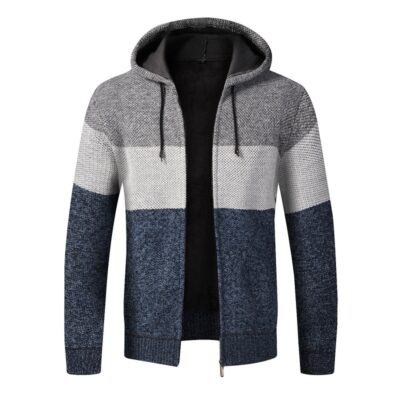 Nhà Máy Túi Đeo Chéo Áo Khoác Mùa Đông Sang Trọng Có Mũ Áo Len Dệt Kim Thể Thao Giải Trí Áo Len Dệt Kim Nam Cardigan Dài Tay