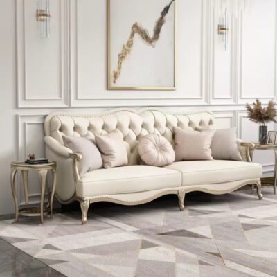 Mỹ nhẹ sang trọng gỗ rắn sofa hậu hiện đại biệt thự sang trọng 123 kết hợp nội thất phòng khách phong cách châu Âu phong cách Pháp