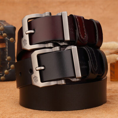 Bò Rừng Mỹ Thắt Lưng Nam Thắt Lưng Da Thật Nam Đa Năng Lớp Trên Thắt Lưng Da Bò Nguyên Chất Kinh Doanh Khóa Pin Denim