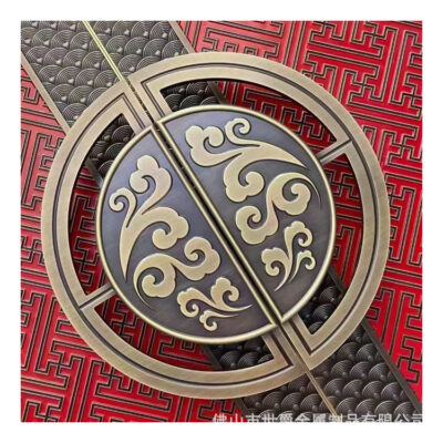 Mới phong cách Trung Quốc hợp kim nhôm tay nắm cửa bằng gỗ chắc chắn hình bán nguyệt khắc câu lạc bộ khách sạn cửa biệt thự cửa kính tay nắm