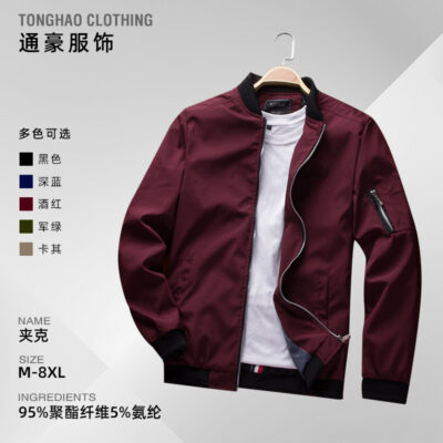 Amazon Explosive Jackets Áo khoác ngoài nam mùa xuân và mùa thu Casual Slim Quần áo nam Youth Plus Size Xưởng sản xuất quần áo nam