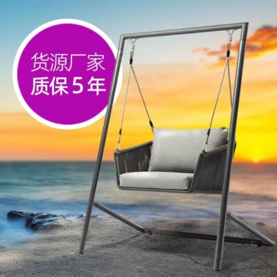 Ngoài trời chống thấm nước chống nắng xích đu ghế bập bênh ngoài trời sân vườn nôi đơn đôi lưới xích đu màu đỏ ghế treo