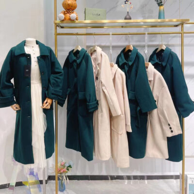 Evely nhung hai mặt dài Plus size thương hiệu áo khoác len nữ 23 quần áo thu đông mới nguồn sỉ trực tiếp