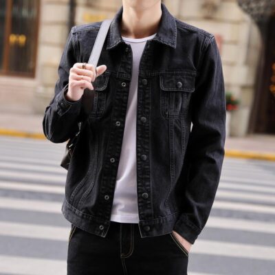 Quần áo denim nam áo khoác nam phong cách Hàn Quốc xu hướng mùa xuân và mùa thu đẹp trai giản dị áo khoác dụng cụ áo khoác