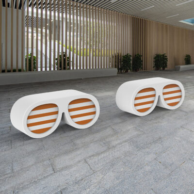 Ghế thép thủy tinh kính hình ghế đẩu giải trí cho trẻ em trung tâm mua sắm quảng trường khu nghỉ ngơi công cộng hình đặc biệt Ghế đẩu đẹp Chen