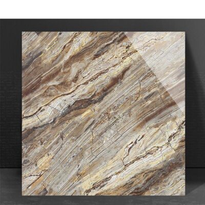 Bán buôn màu ấm vàng lụa tráng men toàn thân gạch đá cẩm thạch 800X800 phòng khách phòng ngủ chống trơn trượt lát sàn mạ vàng K vàng đất