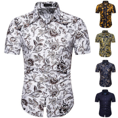 AliExpress Mới Size Lớn Nam Áo Sơ Mi Tay Ngắn In Hình Người Anh Quạt Áo Sơ Mi Nam Mười Màu