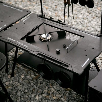 Ngoài trời bôi đen bàn bếp cắm trại bàn chiến thuật dã ngoại di động gấp nâng bàn igt dã ngoại giá đỡ