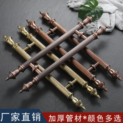 Cửa kính tay nắm cửa gỗ phong cách Châu Âu cổ cửa không khung thép không gỉ dày sang trọng khách sạn KTV tay nắm cửa