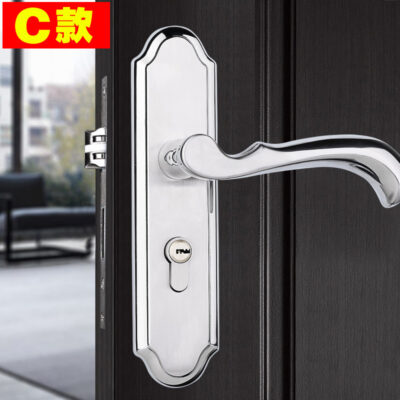 Thép Không Gỉ 304 Khóa cửa Trong Nhà cách âm Phòng Khóa cửa Phòng Ngủ Khóa cửa Gỗ Chắc Chắn Khóa cửa Tay Cầm Áp Lực Khóa Dày Lên