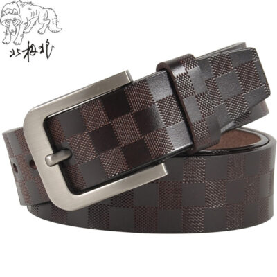Nhà sản xuất bán buôn thắt lưng nam da bò thắt lưng da đơn giản khóa cài thanh niên thắt lưng thắt lưng nam da thật