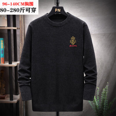 Chenille quần áo mùa thu bố áo len dài tay cổ tròn nam mùa thu áo len dệt kim trung niên và cao tuổi có đáy áo sơ mi nam trung niên