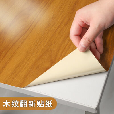 Vân Gỗ Máy Tính Để Bàn Dán Giấy Dán Tường Tự Dính Chống Thấm Nước Đồ Nội Thất Đổi Mới Phim Bàn Bàn Bảng Màu Khăn Trải Bàn Bảng Dán Bảng Giấy