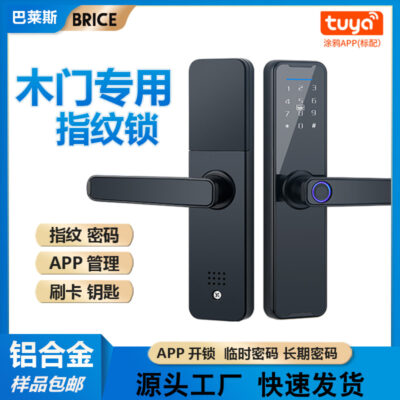 Trong nhà cửa gỗ thông minh khóa vân tay Graffiti Tongtong ứng dụng văn phòng khóa căn hộ mật khẩu phòng cửa phòng ngủ khóa chống trộm