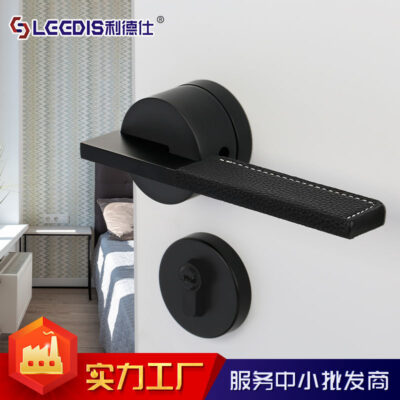 Đơn Giản Trong Nhà Phòng Ngủ Cửa Xám Đen Bắc Âu cách âm Khóa cửa Gỗ Nghiên Cứu Hiện Đại Cửa Tay Cầm Cơ Khóa