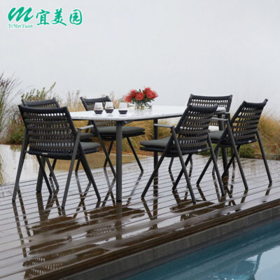 Bắc Âu kết hợp bàn ghế ngoài trời sân hiên sân vườn ngoài trời biệt thự mây đơn giản giải trí ghế mây bộ ba món