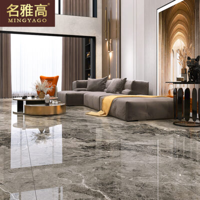 Bán buôn Quảng Đông Phật Sơn phiến lớn 750x1500 gạch gốm lát sàn toàn thân bằng đá cẩm thạch lát sàn phòng khách nâu xám cà phê