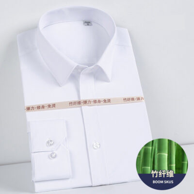 Sơ mi sợi tre nam dài tay công sở mặc thường ngày không ủi chống nhăn áo sơ mi trắng nam mỏng chuyên nghiệp