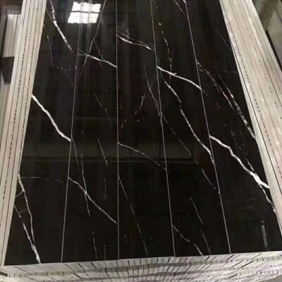 Bán buôn gạch men Phật Sơn 800*800 đen trắng gốc đánh bóng hoàn toàn bằng đá cẩm thạch tráng men lát sàn gạch đậm màu gạch đen đất