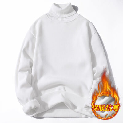 Áo len nam mùa thu đông Plus nhung dày lót ấm áp có đáy áo len dệt kim phối hợp thời trang