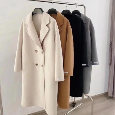 Áo khoác mùa đông cashmere hai mặt chống mùa cổ điển mới theo phong cách Anh quốc phù hợp với cổ áo Pháp retro rời đôi áo khoác