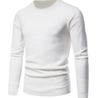 Amazon xuất khẩu Áo Len Nam Plus Kích Thước Cổ Tròn Dệt Kim Thời Trang Thu Mới Áo Len Nam Thanh Niên Áo Len