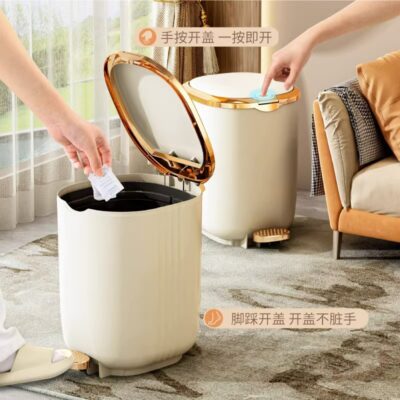 Thùng rác gia đình đạp chân dung tích lớn phòng tắm phòng khách ký túc xá toilet nhấn chân có nắp xi lanh văn phòng