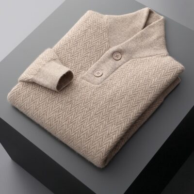 Khăn Choàng Thời Trang Cổ Áo Len Cashmere Nam Cashmere Nguyên Chất Mùa Đông Nam Ve Áo Áo Len Dệt Kim Dày Ấm Áo Len Dạ Nỉ