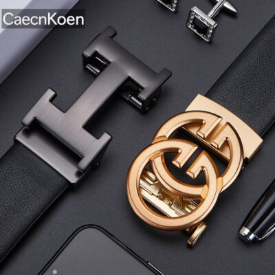 CaecnKoen Thắt Lưng Nam Thật Khóa Tự Động Thắt Lưng Da Lớp Thứ Nhất Thắt Lưng Quần Da Nam Cho Cha Và Bạn Trai
