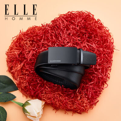 Pháp ELLE HOMME Thắt Lưng Nam Khóa Tự Động Dây Hàn Quốc Hợp Thời Trang Công Sở Thắt Lưng Da Bò