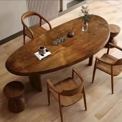 Bàn trà và ghế kết hợp tấm lớn Bàn trà hình bầu dục sáng tạo phòng khách nhà bàn cà phê ban công nhật ký Bàn trà bàn trứng ngỗng