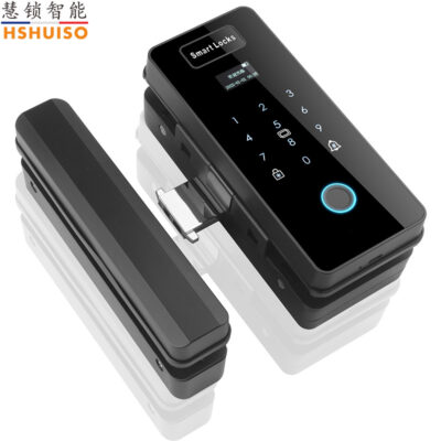 Bán buôn Hui khóa mở đôi khóa cửa kính khóa vân tay văn phòng mở đơn cửa kính mật khẩu bàn chải cảm biến điều khiển từ xa thông minh