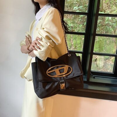Mùa Xuân Năm 2023 Mới Không Giới Tính Ống Thổi Túi Hàng Da Túi Đeo Vai PU Xe Khâu Túi Đeo Vai Nữ