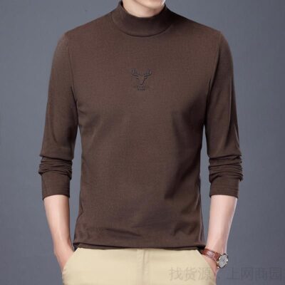Nhà máy trực tiếp bán tất cả các trận đấu cao cổ thông thường thời trang áo len dài tay hợp thời trang áo len chui đầu nam